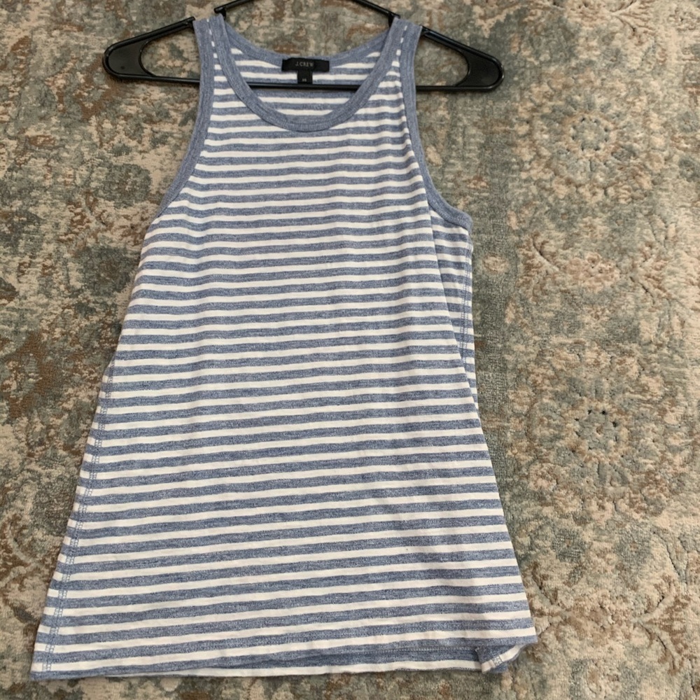 J Crew blue and white stripped tank
